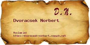 Dvoracsek Norbert névjegykártya