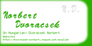 norbert dvoracsek business card